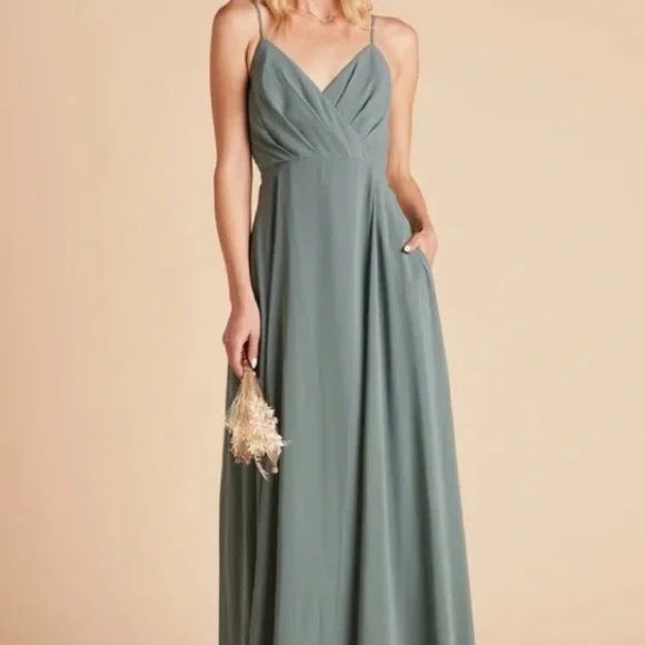 NWT Birdy Grey Kaia Sea Glass Bridesmaids Dress Green Long Chiffon XXL - Picture 1 of 15